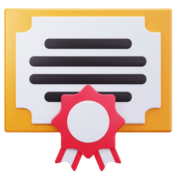 3D Icon Orange Border Academic Certificate png