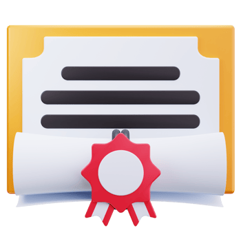 3D Icon Rolled Certificate With Seal png