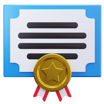 3D Icon Blue Frame Official Certificate png