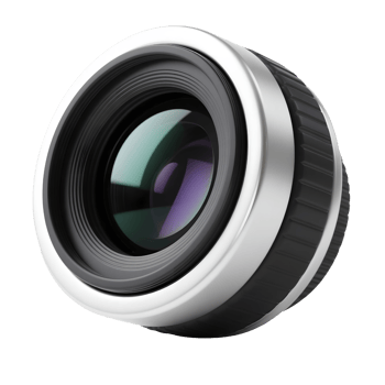 A camera lens isolated on transparent background shows optical precision png