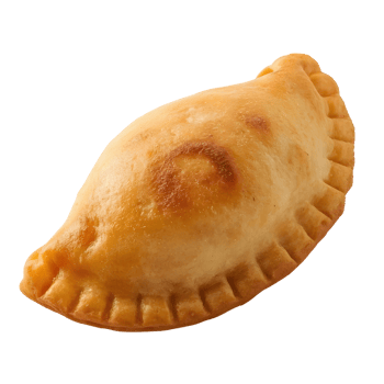A golden baked empanada isolated on transparent background png