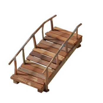 A rustic wooden bridge isolated on transparent background png