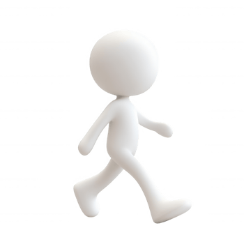 3d icon user Simple, faceless human figure taking a stride, isolated on a transparent background, ideal for various design projects png