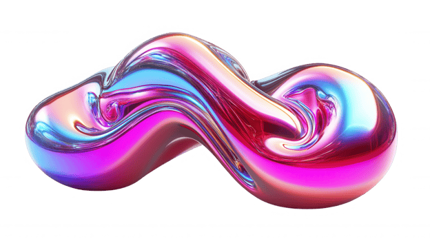 3d icon Abstract colorful metallic shape with transparent background, perfect for modern and futuristic designs png