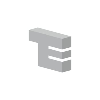 letter te simple 3d flat shadow gradient logo vector