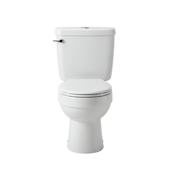 Modern white porcelain toilet with a sleek design for contemporary bathroom interiors png