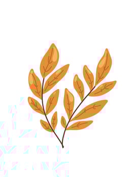 branch with golden leaves illustration vector