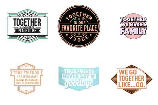 Togetherness friendship family love bond quotes isolated on a transparent background image png