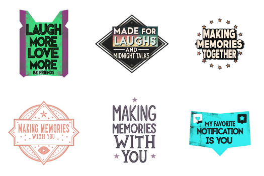 Laugh more love more be friends made for laughs midnight talks making memories together with you my favorite notification is you isolated on a transparent background png