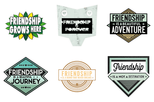 Friendship sayings graphics collection isolated on a transparent background forever journey png