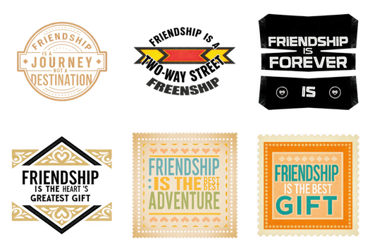 Friendship quotes designs featuring journey forever gift adventure isolated on a transparent background png