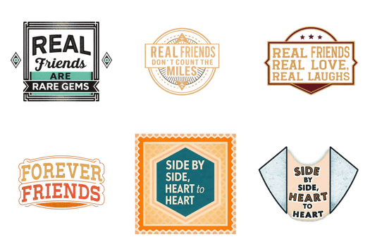 Friendship quotes artwork collection isolated on a transparent background text lettering png