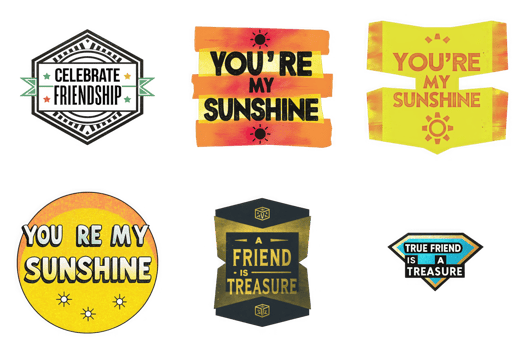 Friendship celebration sunshine treasure sayings isolated on a transparent background celebrate png