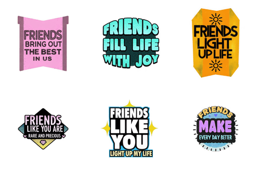 Friends bring out the best in us friends fill life with joy friends light up life friends like you are rare and precious friends make every day better isolated on a transparent background png