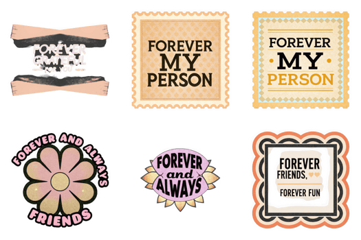 Forever grateful my person friends fun isolated on a transparent background image png