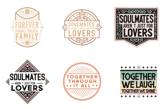 Forever friends family soulmates lovers together we laugh shine isolated on a transparent background png