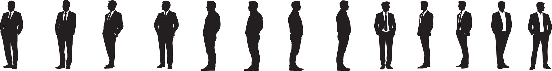 Powerful Silhouettes A Collection of Businessman Figures vector