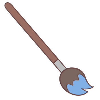 Blue paintbrush on transparent background png