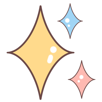 Cartoon sparkling icons with three different colors. png