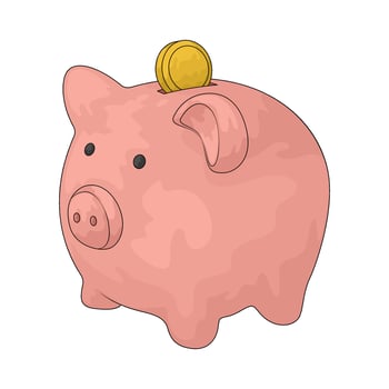 coin with piggy bank vector