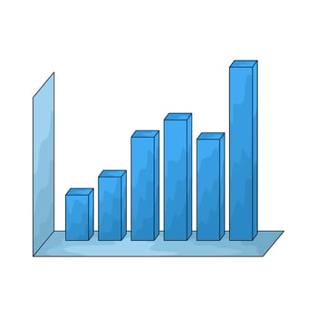 blue bar graph vector