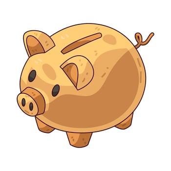 golden piggy bank illustration vector
