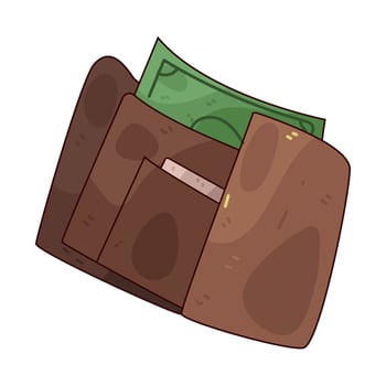 open wallet with money vector