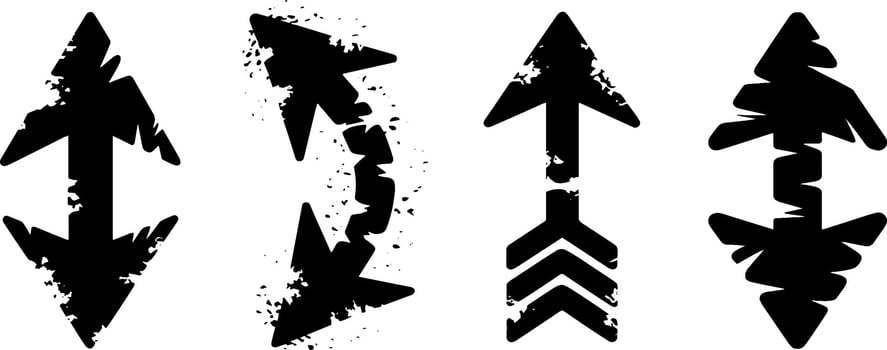 Grunge Arrow Set Directional Navigations Tattoo vector