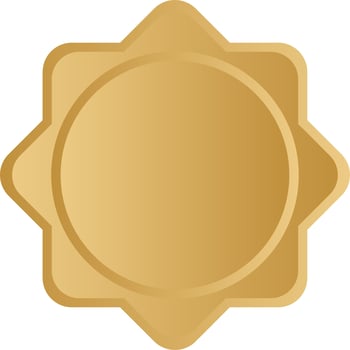 Elegant badge frame with islamic gold design vector