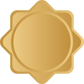 Gold finish islamic shaped frame and badge set vector