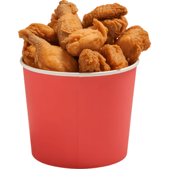 Fried Chicken in Red Paper Bucket png