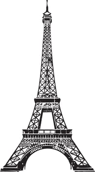 Eiffel tower retro stencil illustration stamps with distressed grunge texture isolated vector