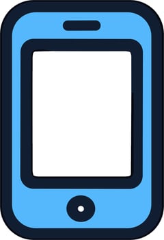 Blue Mobile Phone Digital Device vector