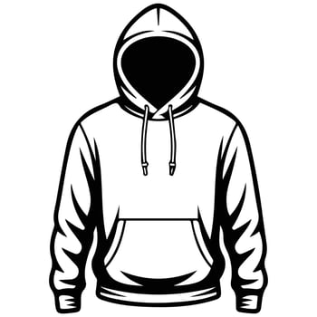 Contemporary hooded jacket outline icon simple graphic for digital applications and branding vector