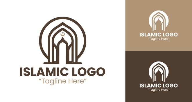 Elegant Warm Brown Islamic Logo Designs for Branding and Identity vector