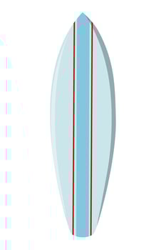 illustration of a colored surfboard. Marine extreme sport. Isolated illustration on a white background vector