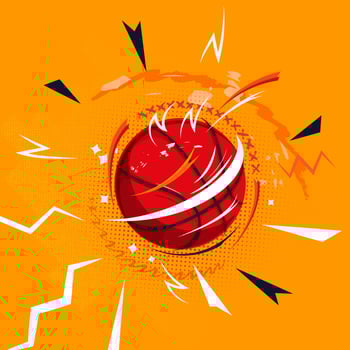 A stylized basketball design features prominently in the center a red basketball vector