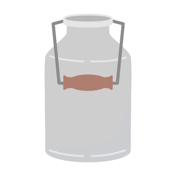 Milk and water can flat illustration. vector