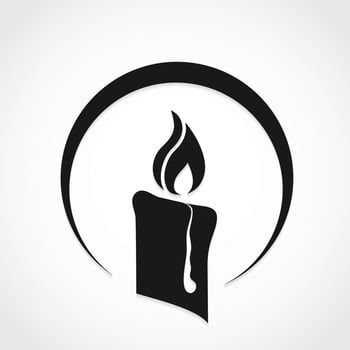 candle silhouette elegant symbol logo design vector