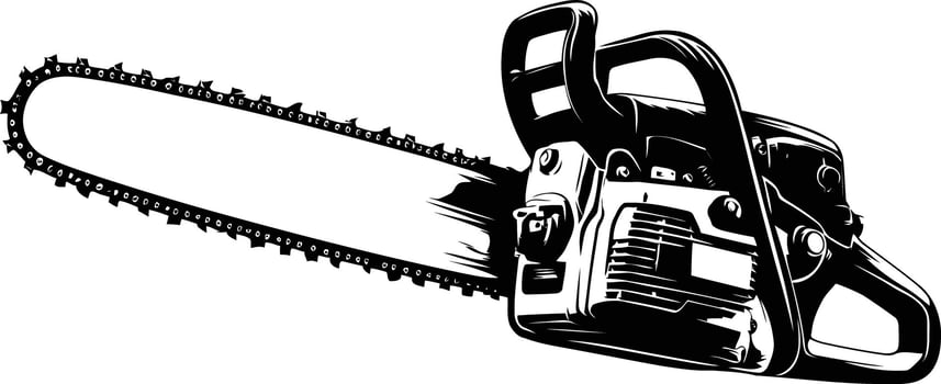 Chainsaw Tool Illustration Forest Equipment Power Saw Outline vector