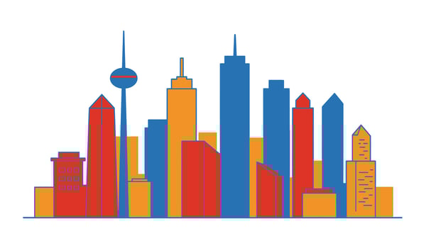 City skyline with skyscrapers and buildings. Modern city silhouette. illustration. vector