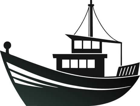 Boat and ship Silhouette ,black white with white and fully editable design template vector