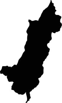 Santa Barbara Colombia silhouette map vector
