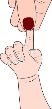 Baby Holding Mother's Finger vector