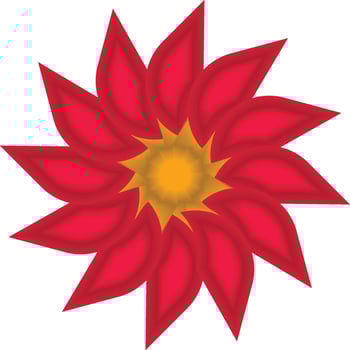 Vibrant Red and Yellow Petal Flower Design vector