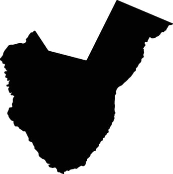 Senanga Zambia silhouette map vector