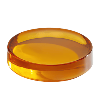 Amber disc shaped object on transparent background png