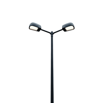 Street lamp with two lights visible on transparent background png