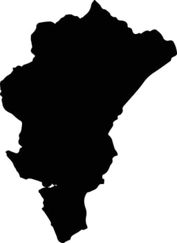 Srae Ambel Cambodia silhouette map vector