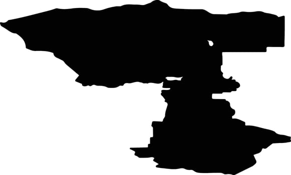 Surgutsky District Russia silhouette map vector
